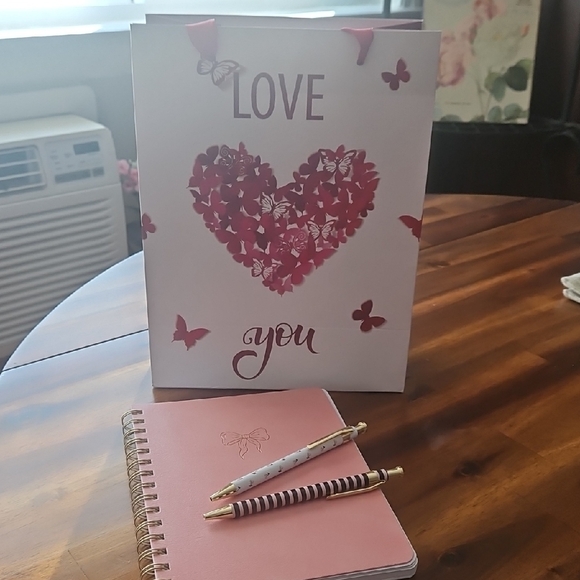 Saks Fifth Avenue Other - Saks Fifth Ave. Pink Notebook  with 2 Pens. Plus Love You Gift BAG.